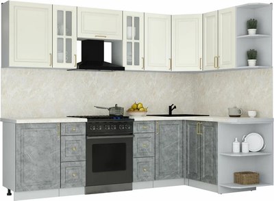 Кухонный гарнитур Интерлиния Мила Шато 1.5x2.7 PR - фото