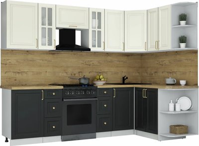 Кухонный гарнитур Интерлиния Мила Шато 1.5x2.7 PR - фото