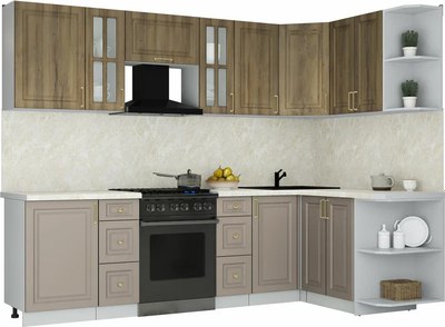 Кухонный гарнитур Интерлиния Мила Шато 1.5x2.7 PR - фото
