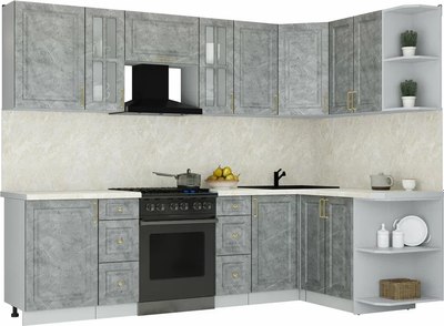 Кухонный гарнитур Интерлиния Мила Шато 1.5x2.7 PR - фото