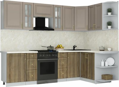 Кухонный гарнитур Интерлиния Мила Шато 1.5x2.7 PR - фото