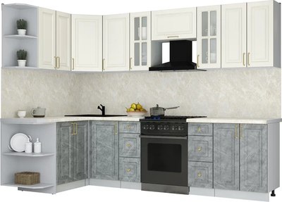 Кухонный гарнитур Интерлиния Мила Шато 1.5x2.8 LV - фото