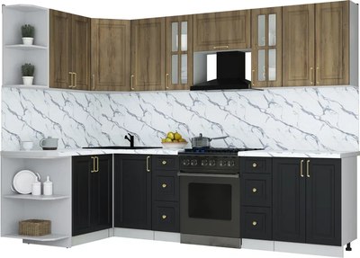 Кухонный гарнитур Интерлиния Мила Шато 1.5x2.8 LV - фото