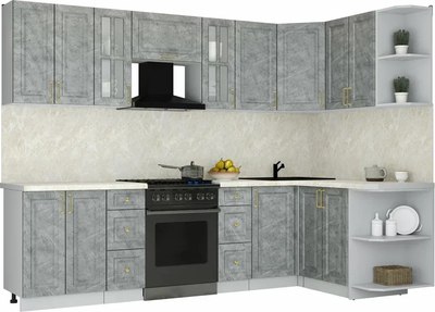 Кухонный гарнитур Интерлиния Мила Шато 1.5x2.8 PR - фото