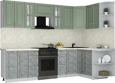 Кухонный гарнитур Интерлиния Мила Шато 1.5x2.8 PR - фото