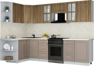 Кухонный гарнитур Интерлиния Мила Шато 1.5x2.9 LV - фото