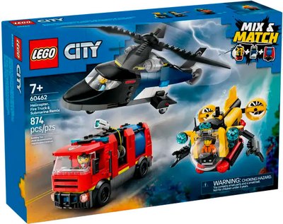 Конструктор Lego City Вертолет, пожарная машина и подводная лодка 60462 - фото