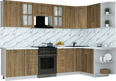 Кухонный гарнитур Интерлиния Мила Шато 1.5x2.9 PR - фото