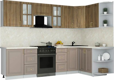 Кухонный гарнитур Интерлиния Мила Шато 1.5x2.9 PR - фото