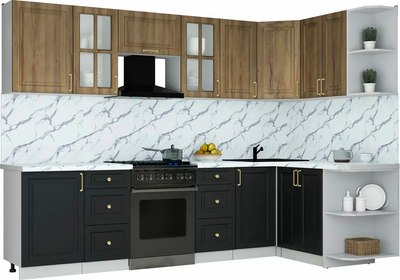 Кухонный гарнитур Интерлиния Мила Шато 1.5x2.9 PR - фото