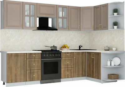 Кухонный гарнитур Интерлиния Мила Шато 1.5x2.9 PR - фото