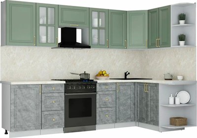 Кухонный гарнитур Интерлиния Мила Шато 1.5x2.9 PR - фото