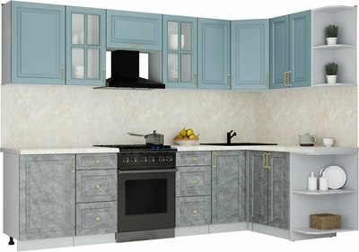 Кухонный гарнитур Интерлиния Мила Шато 1.5x2.9 PR - фото