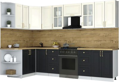 Кухонный гарнитур Интерлиния Мила Шато 1.5x3.0 LV - фото