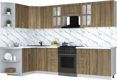 Кухонный гарнитур Интерлиния Мила Шато 1.5x3.0 LV - фото