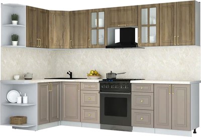 Кухонный гарнитур Интерлиния Мила Шато 1.5x3.0 LV - фото