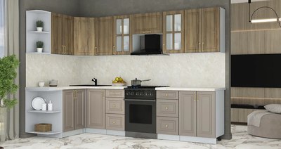 Кухонный гарнитур Интерлиния Мила Шато 1.5x3.0 LV