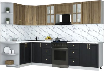 Кухонный гарнитур Интерлиния Мила Шато 1.5x3.0 LV - фото