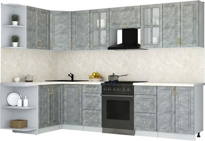 Кухонный гарнитур Интерлиния Мила Шато 1.5x3.0 LV - фото