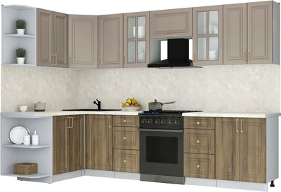 Кухонный гарнитур Интерлиния Мила Шато 1.5x3.0 LV - фото