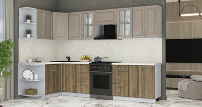 Кухонный гарнитур Интерлиния Мила Шато 1.5x3.0 LV