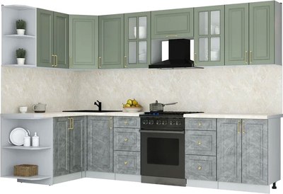 Кухонный гарнитур Интерлиния Мила Шато 1.5x3.0 LV - фото