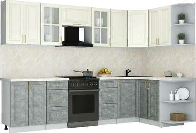 Кухонный гарнитур Интерлиния Мила Шато 1.5x3.0 PR - фото