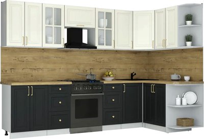 Кухонный гарнитур Интерлиния Мила Шато 1.5x3.0 PR - фото