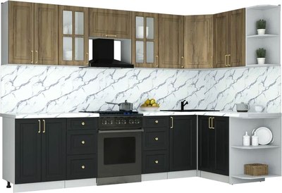 Кухонный гарнитур Интерлиния Мила Шато 1.5x3.0 PR - фото