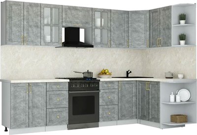 Кухонный гарнитур Интерлиния Мила Шато 1.5x3.0 PR - фото