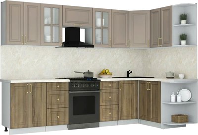 Кухонный гарнитур Интерлиния Мила Шато 1.5x3.0 PR - фото