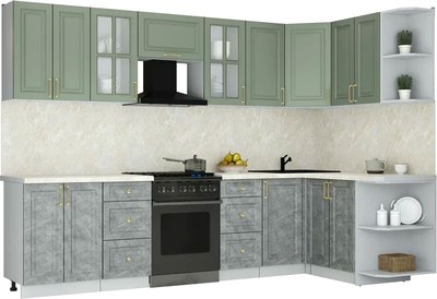 Кухонный гарнитур Интерлиния Мила Шато 1.5x3.0 PR - фото