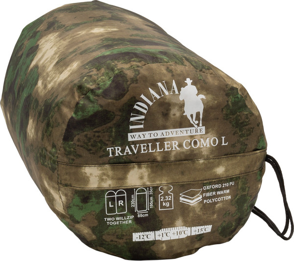 Спальный мешок INDI Traveller camo R-zip от -12°С