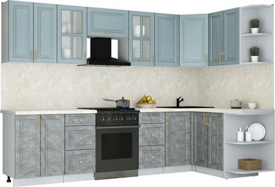 Кухонный гарнитур Интерлиния Мила Шато 1.5x3.0 PR - фото