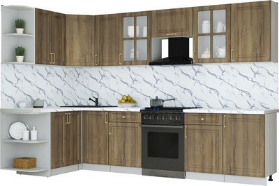 Кухонный гарнитур Интерлиния Мила Шато 1.5x3.1 LV - фото