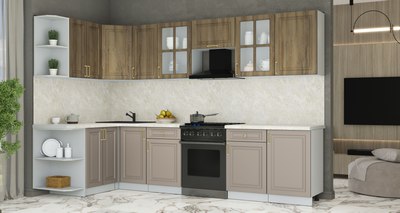 Кухонный гарнитур Интерлиния Мила Шато 1.5x3.1 LV