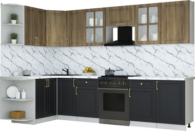 Кухонный гарнитур Интерлиния Мила Шато 1.5x3.1 LV - фото