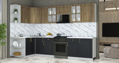 Кухонный гарнитур Интерлиния Мила Шато 1.5x3.1 LV