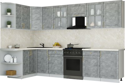 Кухонный гарнитур Интерлиния Мила Шато 1.5x3.1 LV - фото