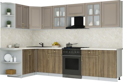 Кухонный гарнитур Интерлиния Мила Шато 1.5x3.1 LV - фото
