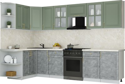 Кухонный гарнитур Интерлиния Мила Шато 1.5x3.1 LV - фото