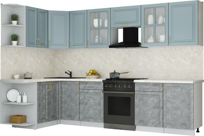 Кухонный гарнитур Интерлиния Мила Шато 1.5x3.1 LV - фото