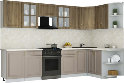 Кухонный гарнитур Интерлиния Мила Шато 1.5x3.1 PR - фото
