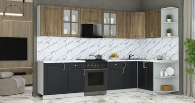 Кухонный гарнитур Интерлиния Мила Шато 1.5x3.1 PR