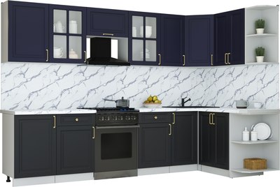 Кухонный гарнитур Интерлиния Мила Шато 1.5x3.1 PR - фото