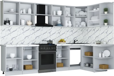 Кухонный гарнитур Интерлиния Мила Шато 1.5x3.1 PR