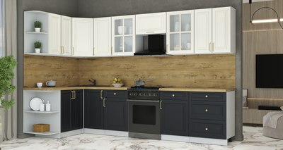 Кухонный гарнитур Интерлиния Мила Шато 1.5x3.2 LV