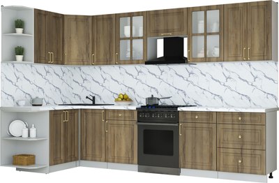 Кухонный гарнитур Интерлиния Мила Шато 1.5x3.2 LV - фото