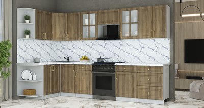 Кухонный гарнитур Интерлиния Мила Шато 1.5x3.2 LV