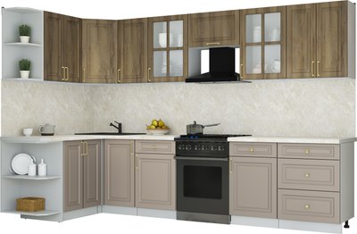 Кухонный гарнитур Интерлиния Мила Шато 1.5x3.2 LV - фото